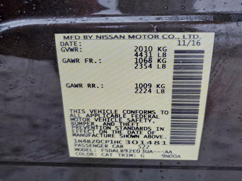 2017 NISSAN LEAF S #3303985712