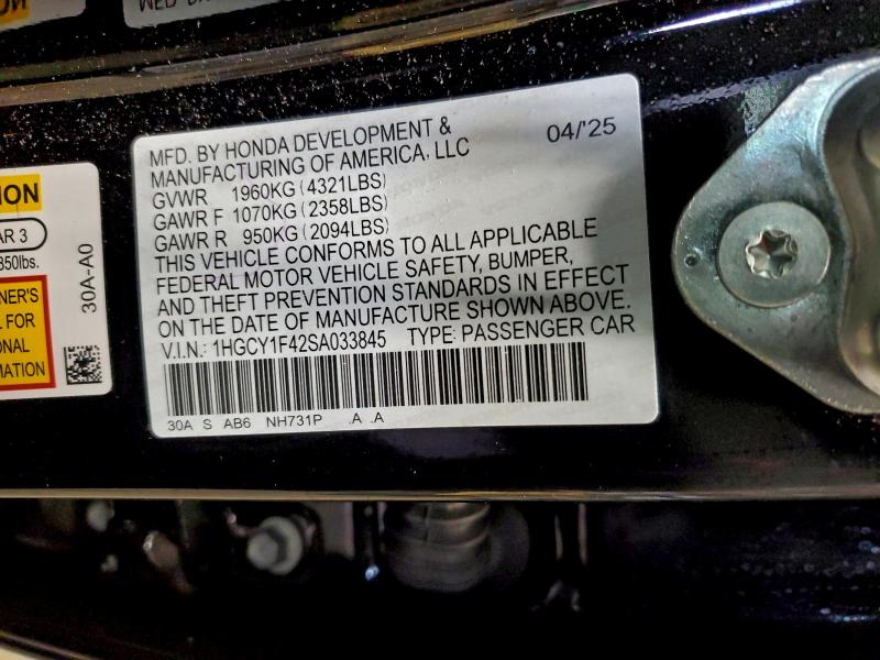 2025 HONDA ACCORD SE #3303993721