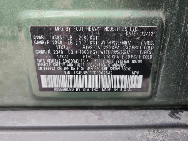 2013 SUBARU OUTBACK 2. - 4S4BRBCC7D3262842