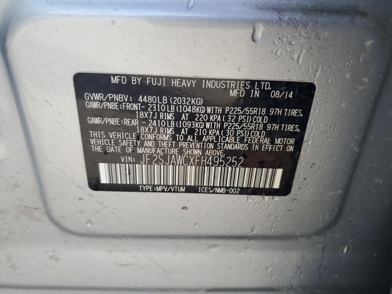 SUBARU FORESTER 2.5I TOURING