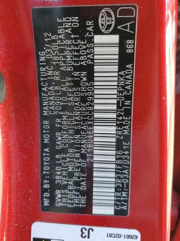 2012 TOYOTA COROLLA #3302799954