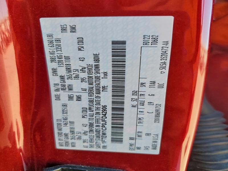 2018 FORD F150 SUPER #3316154265