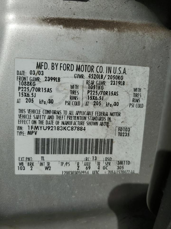 Lot #3302816940 2003 FORD ESCAPE XLS