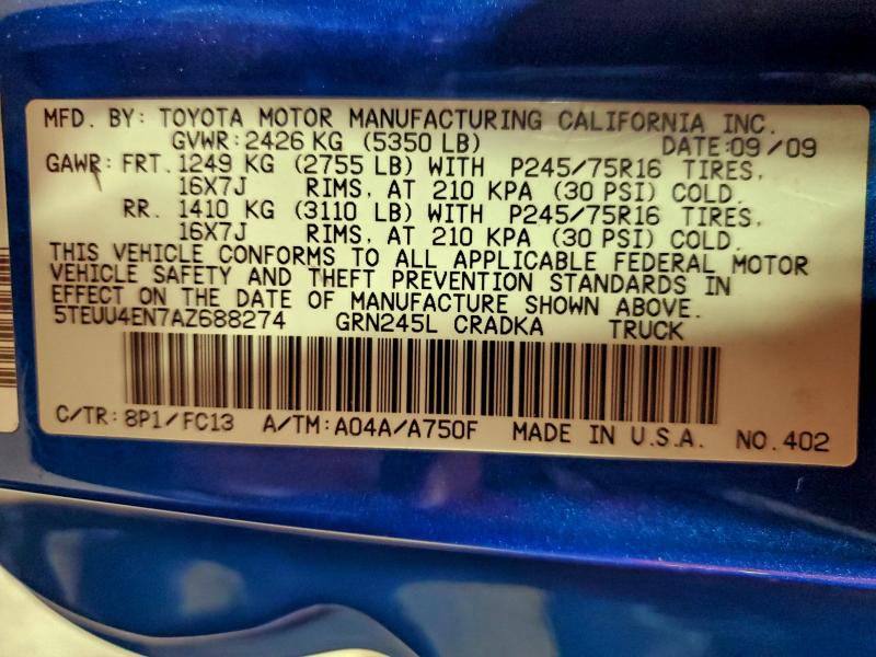 2010 TOYOTA TACOMA ACC #3298149253