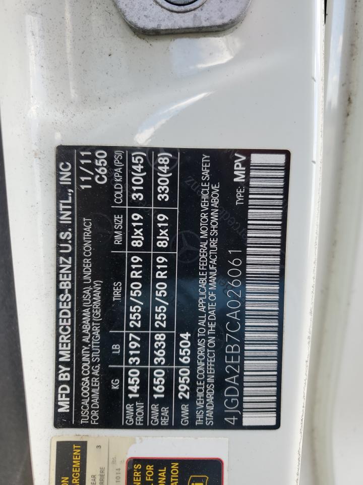 Lot #3308284168 2012 MERCEDES-BENZ ML 350 BLU