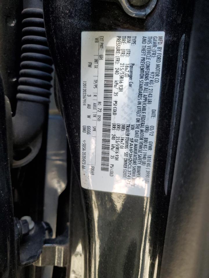 Lot #3311539240 2012 FORD FOCUS SEL