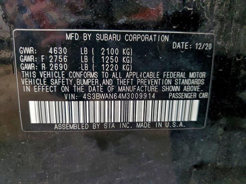 2021 SUBARU LEGACY LIM #3297177882