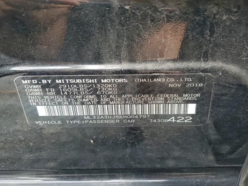 2019 MITSUBISHI MIRAGE ES #3315961141