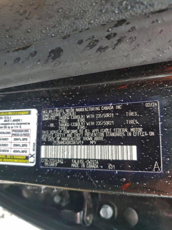 2024 LEXUS RX 350 BAS #3308376313