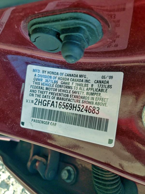 2009 HONDA CIVIC LX #3315515360