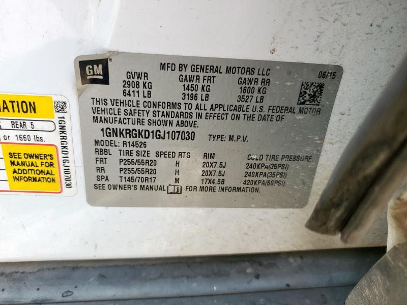 2016 CHEVROLET TRAVERSE L #3297968800