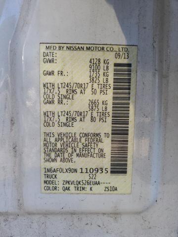 2013 NISSAN NV 2500 #3282507910