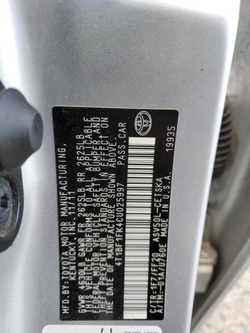 2012 TOYOTA CAMRY BASE #3304515494
