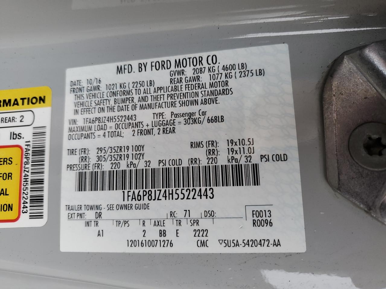 FORD MUSTANG SHELBY GT350