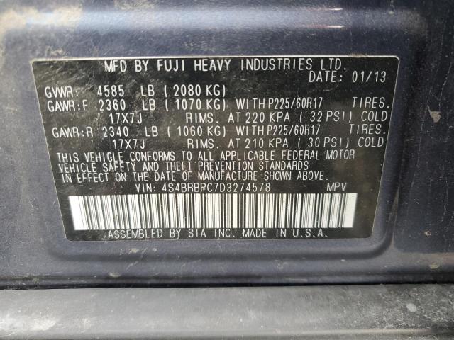 2013 SUBARU OUTBACK 2. #3293679391