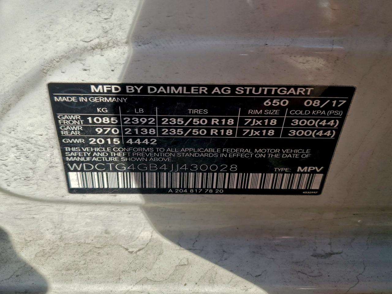 MERCEDES-BENZ GLA-CLASS 250 4MATIC