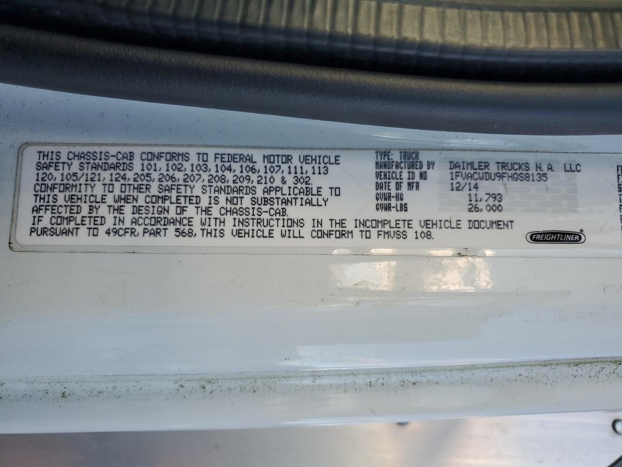 Lot #3291492918 2015 FREIGHTLINER M2