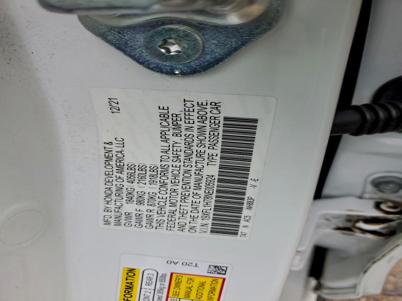 2022 HONDA CIVIC EXL #3298240029