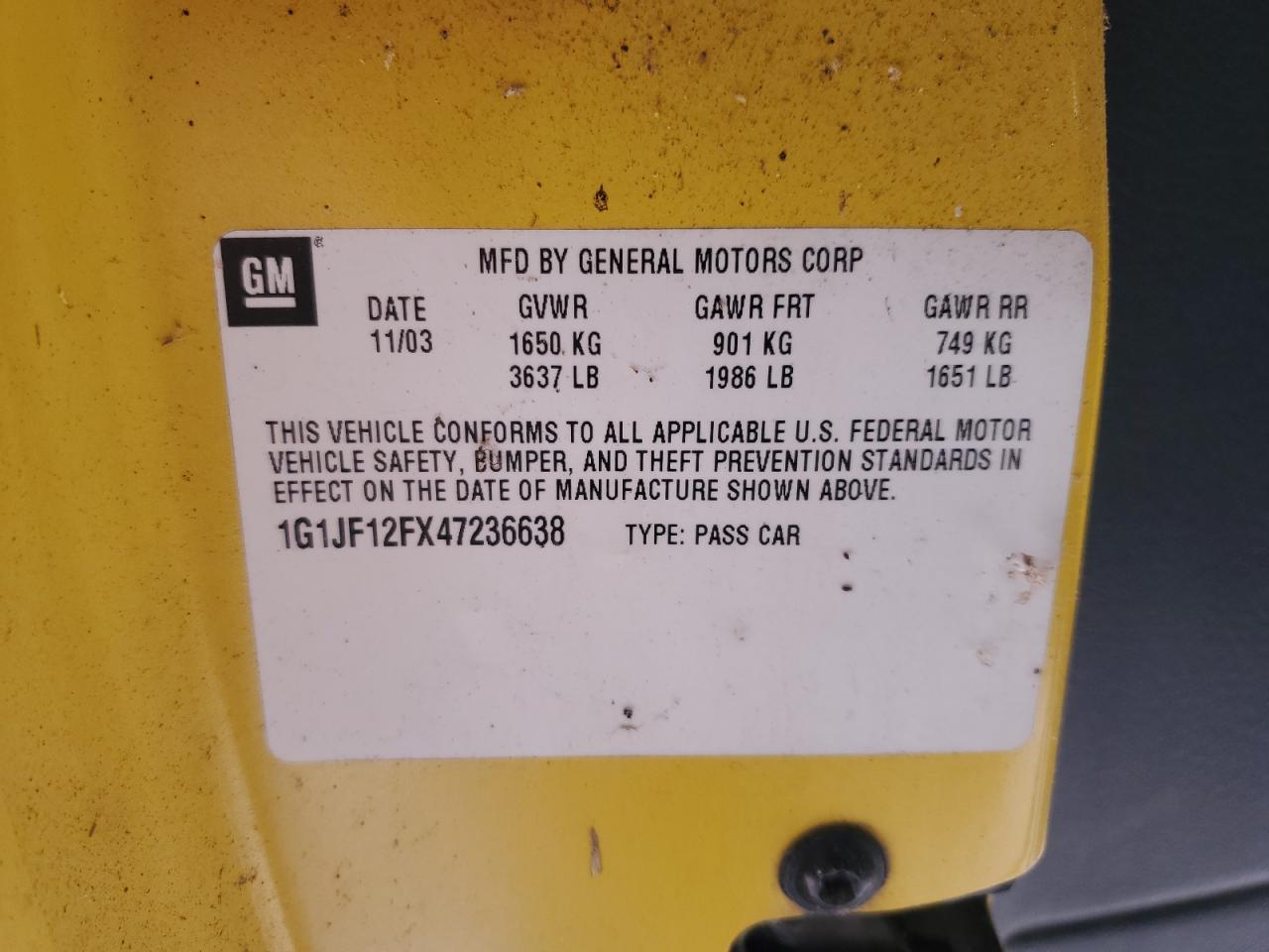 Lot #3287370995 2004 CHEVROLET CAVALIER L