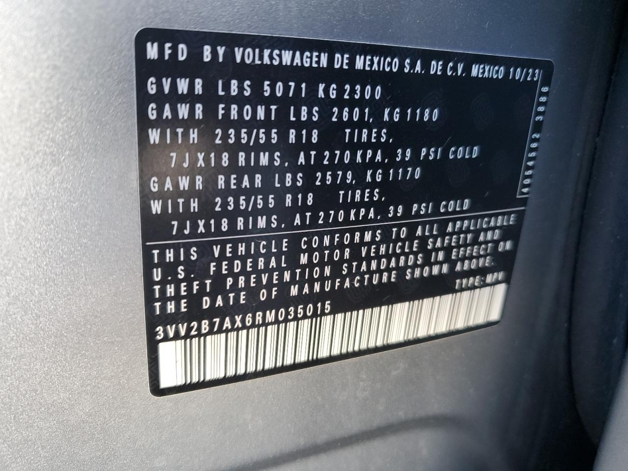 Lot #3309620609 2024 VOLKSWAGEN TIGUAN SE