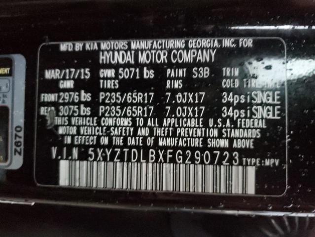 2015 HYUNDAI SANTA FE S - 5XYZTDLBXFG290723