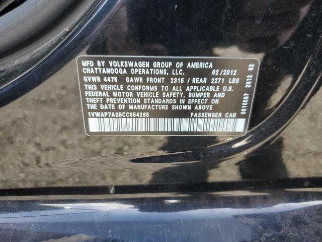 2012 VOLKSWAGEN PASSAT S #3315885104