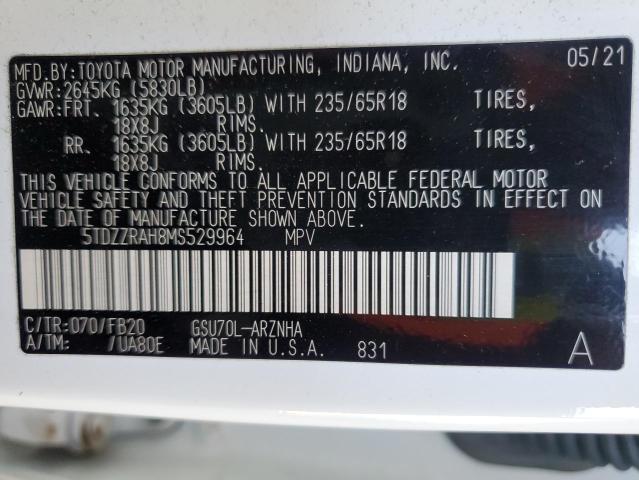 2021 TOYOTA HIGHLANDER #3301908466