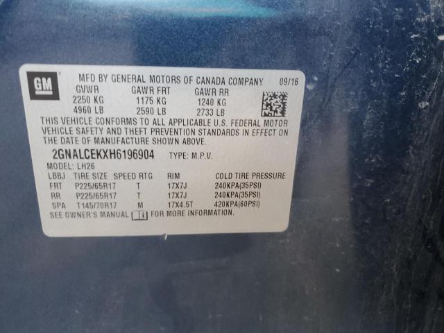 2017 CHEVROLET EQUINOX LT - 2GNALCEKXH6196904