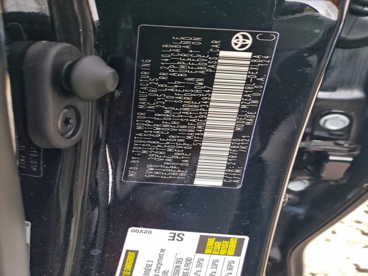 Lot #3315952091 2025 TOYOTA COROLLA LE