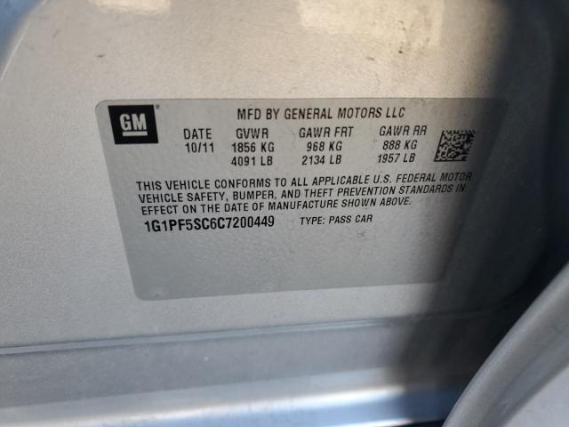 2012 CHEVROLET CRUZE LT - 1G1PF5SC6C7200449