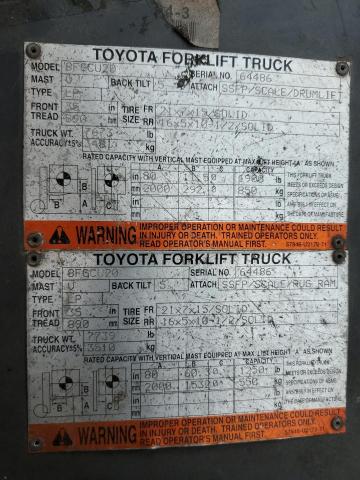 2014 TOYOTA FORK LIFT #3297907774