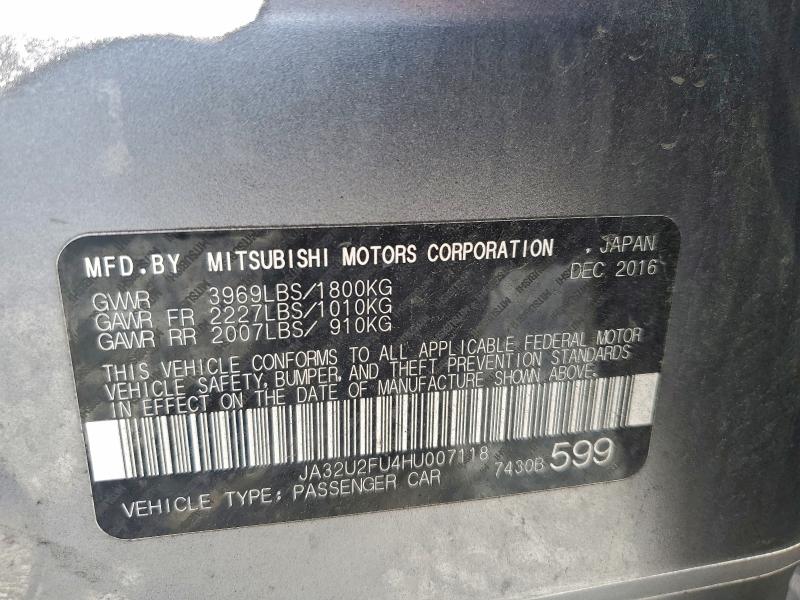 2017 MITSUBISHI LANCER ES #3301752337