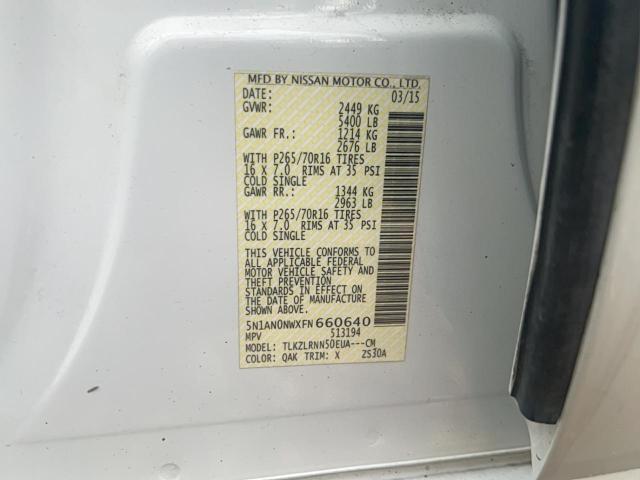 2015 NISSAN XTERRA X #3293402064