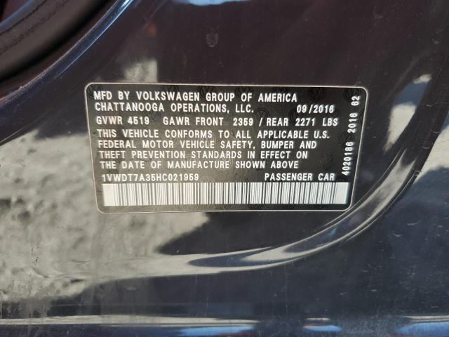 2017 VOLKSWAGEN PASSAT R-L #3287876094