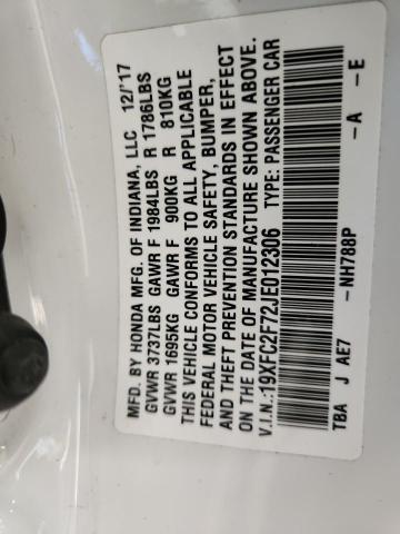 2018 HONDA CIVIC EX #3294547654