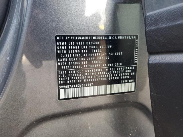 2019 VOLKSWAGEN TIGUAN S #3292867568