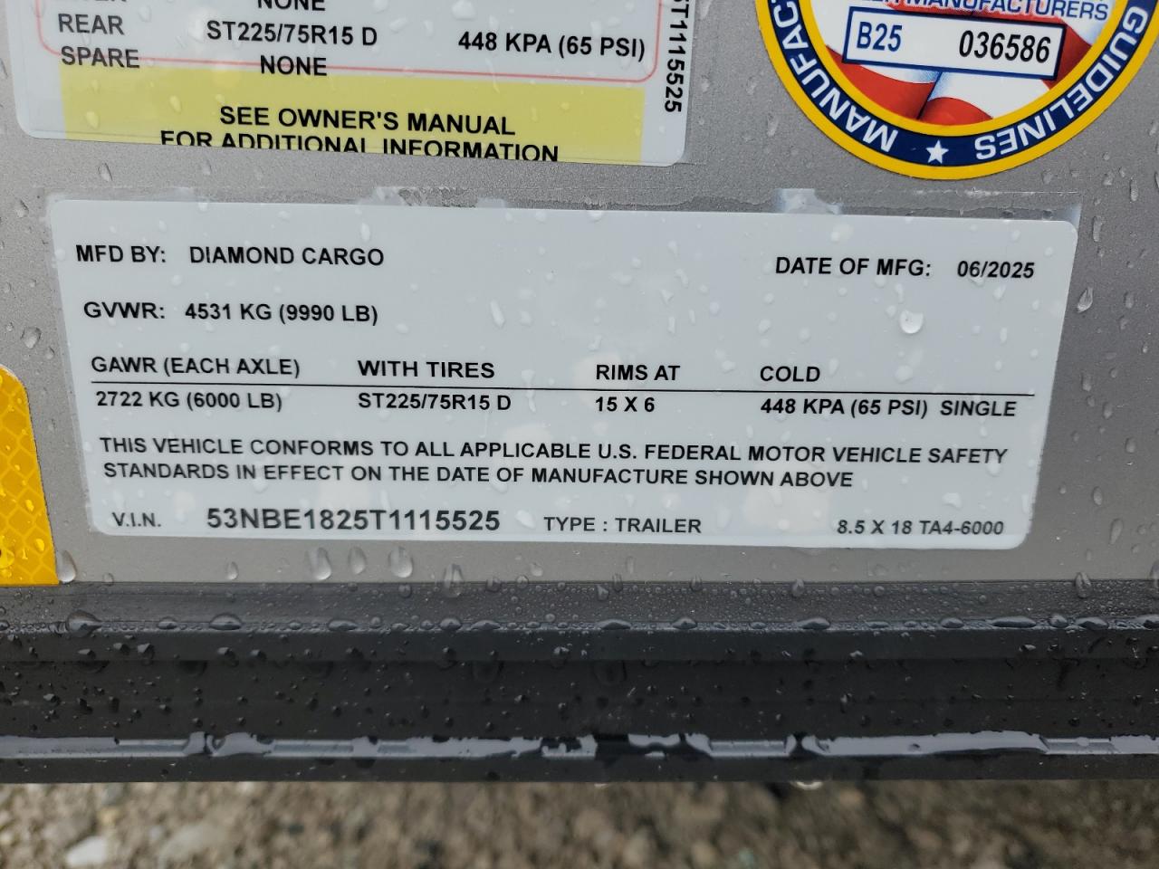 Lot #3293365428 2026 DIAMOND CARGO UNKNOWN