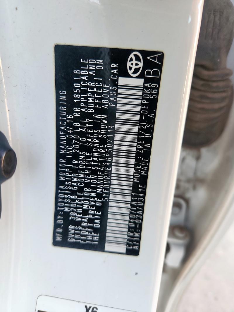 2016 TOYOTA COROLLA L #3296216410