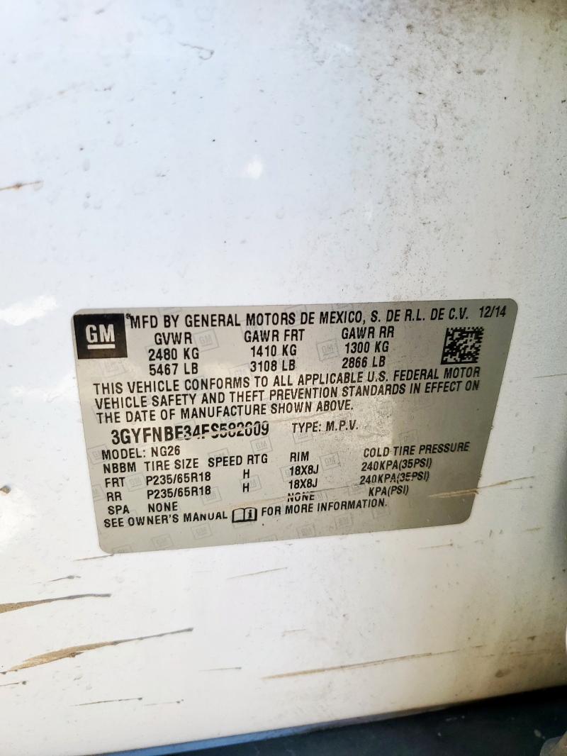 2015 CADILLAC SRX LUXURY 3GYFNBE34FS582609