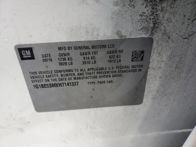 2017 CHEVROLET CRUZE LT #3305301405