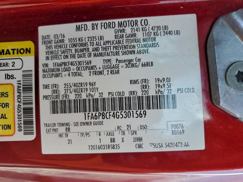 2016 FORD MUSTANG GT #3297987101