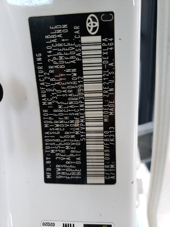 Lot #3302831914 2022 TOYOTA COROLLA LE