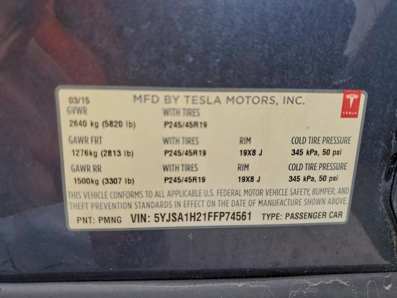 2015 TESLA MODEL S 85 #3304549447