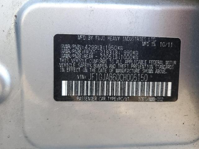 2012 SUBARU IMPREZA PR #3296450669