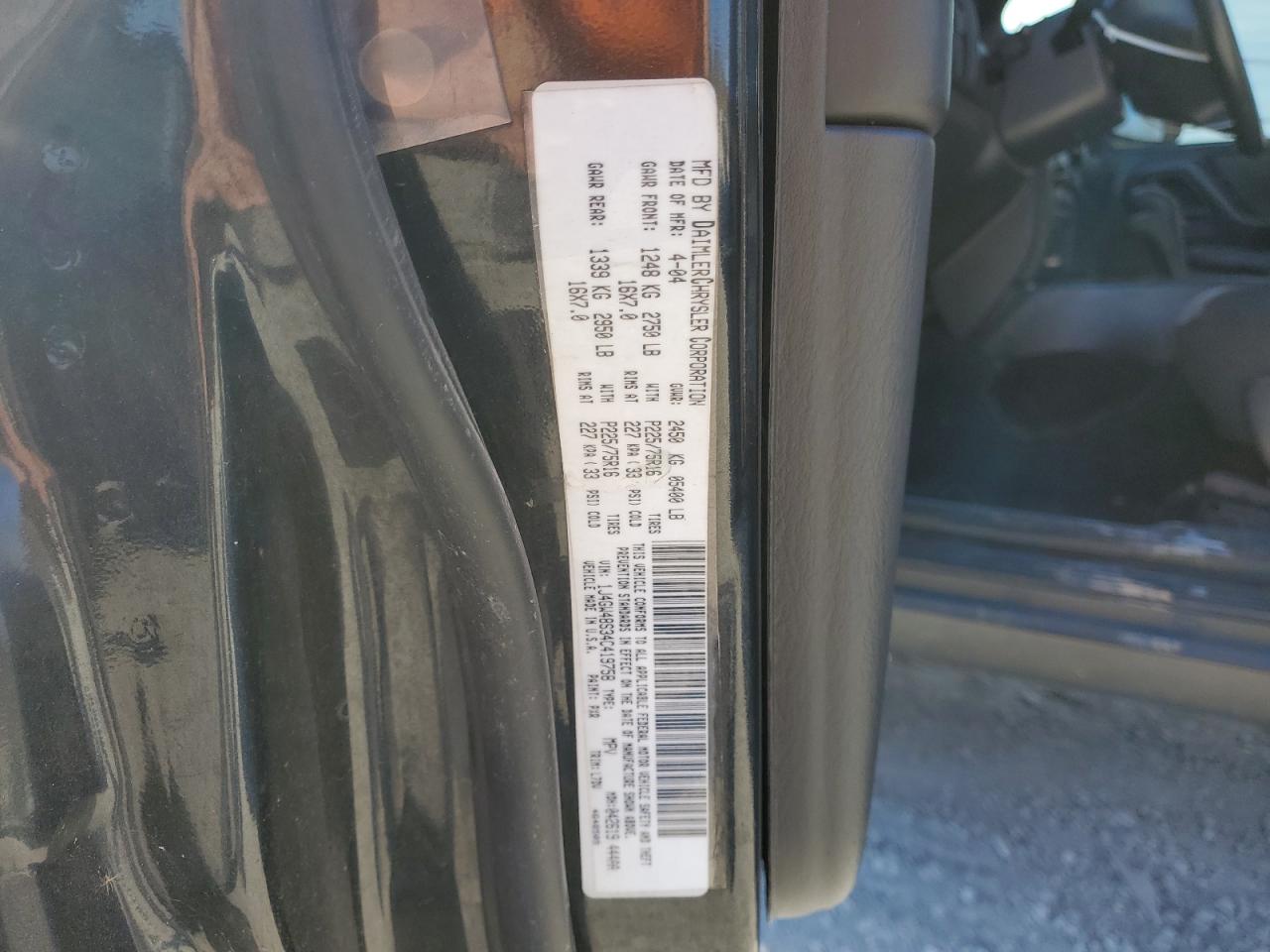 Lot #3290250221 2004 JEEP GRAND CHER