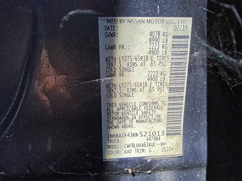 2019 NISSAN TITAN XD S #3305424456