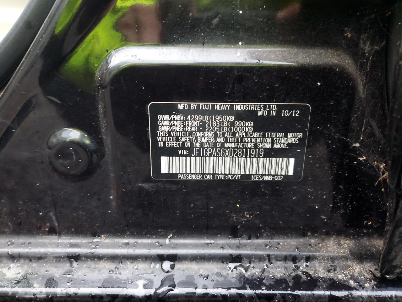 SUBARU IMPREZA SPORT LIMITED