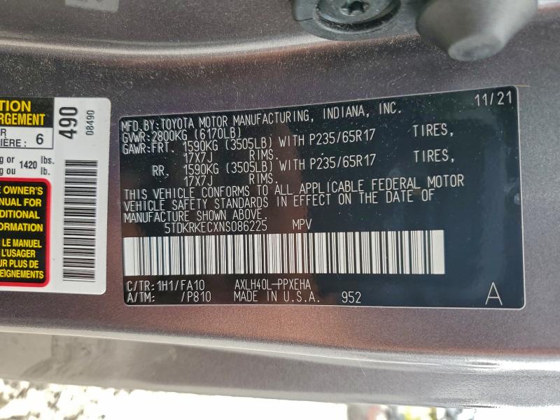 2022 TOYOTA SIENNA LE #3306409526