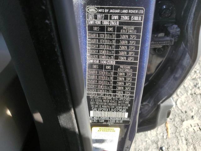 2018 LAND ROVER RANGE ROVE #3296232412