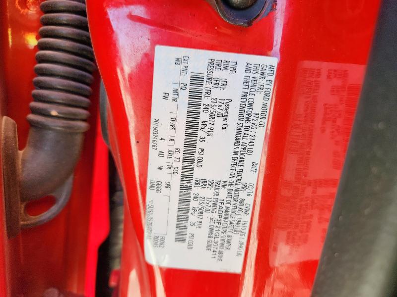 2016 FORD FOCUS SE - 1FADP3F21GL307411